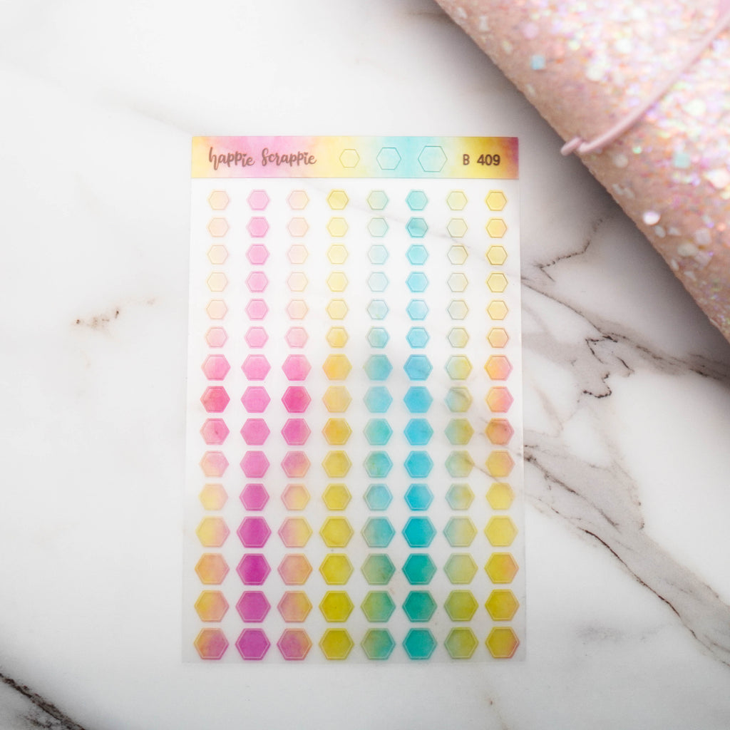 Planner Stickers : Foodie's Delight  // Semi-Transparent Tiny Rainbow Stickers