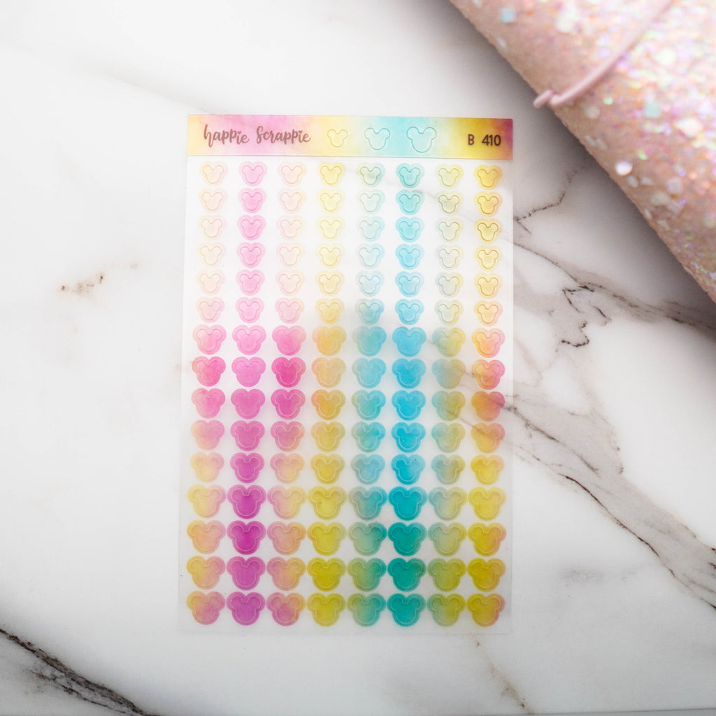 Planner Stickers : Foodie's Delight  // Semi-Transparent Tiny Rainbow Stickers