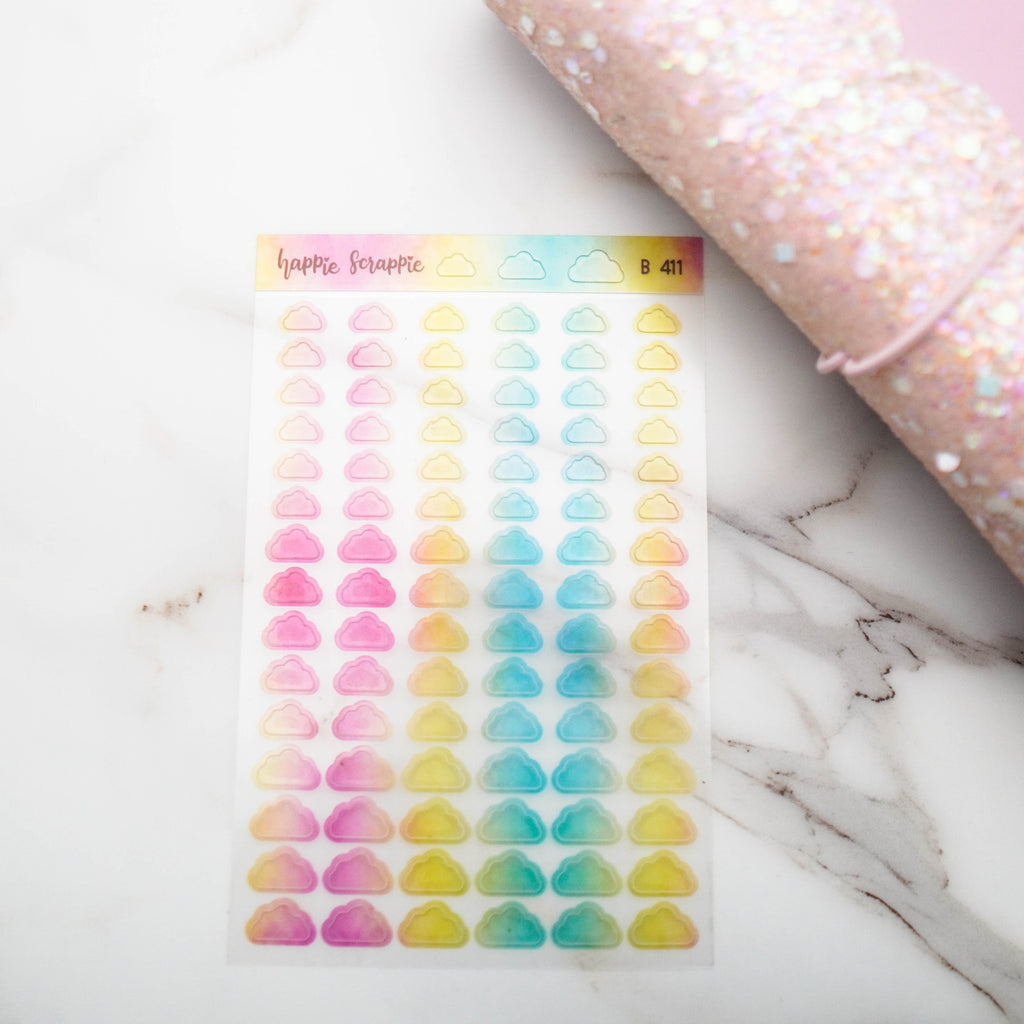 Planner Stickers : Foodie's Delight  // Semi-Transparent Tiny Rainbow Stickers