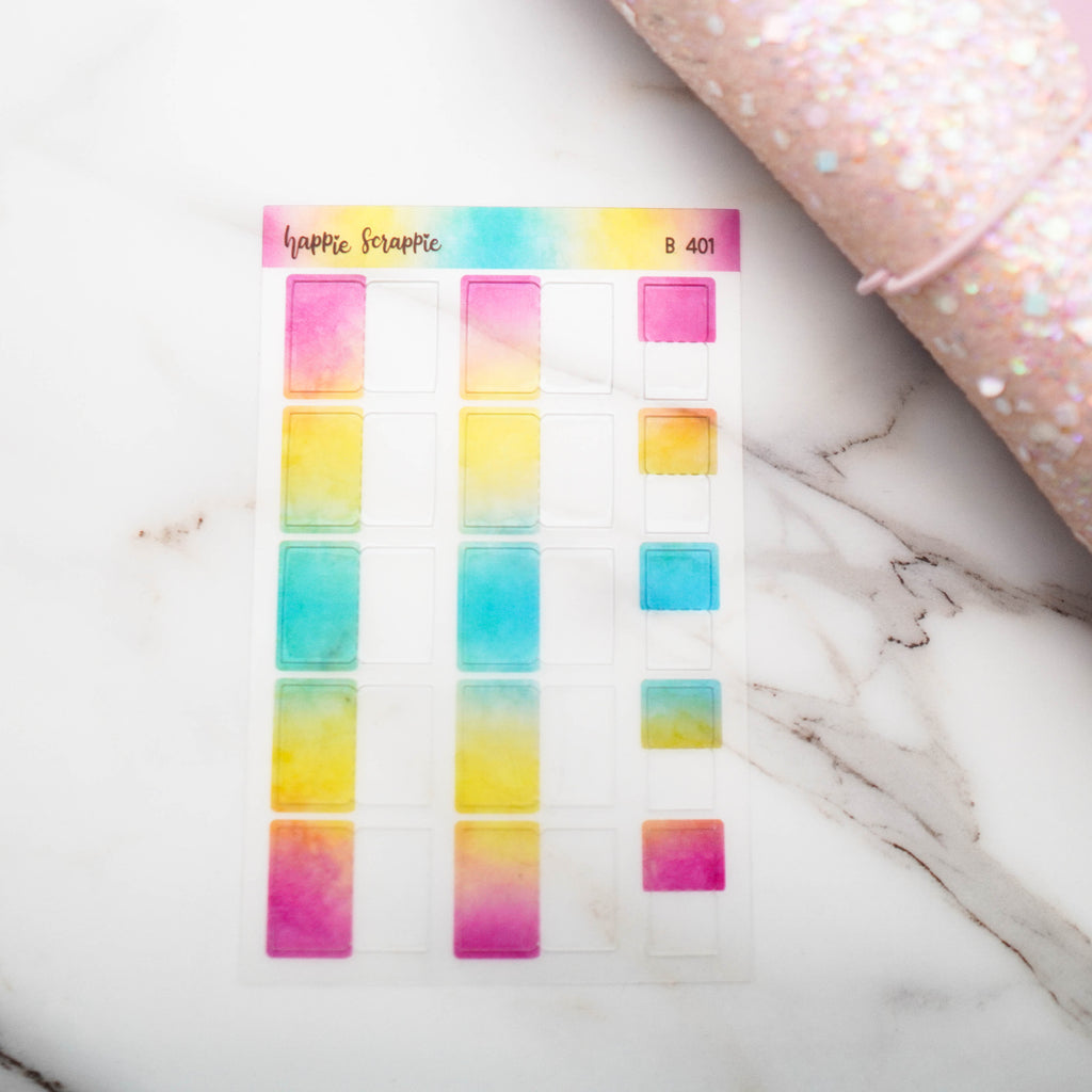 Planner Stickers : Foodie's Delight  // Semi-Transparent Rainbow Tabs (B401)