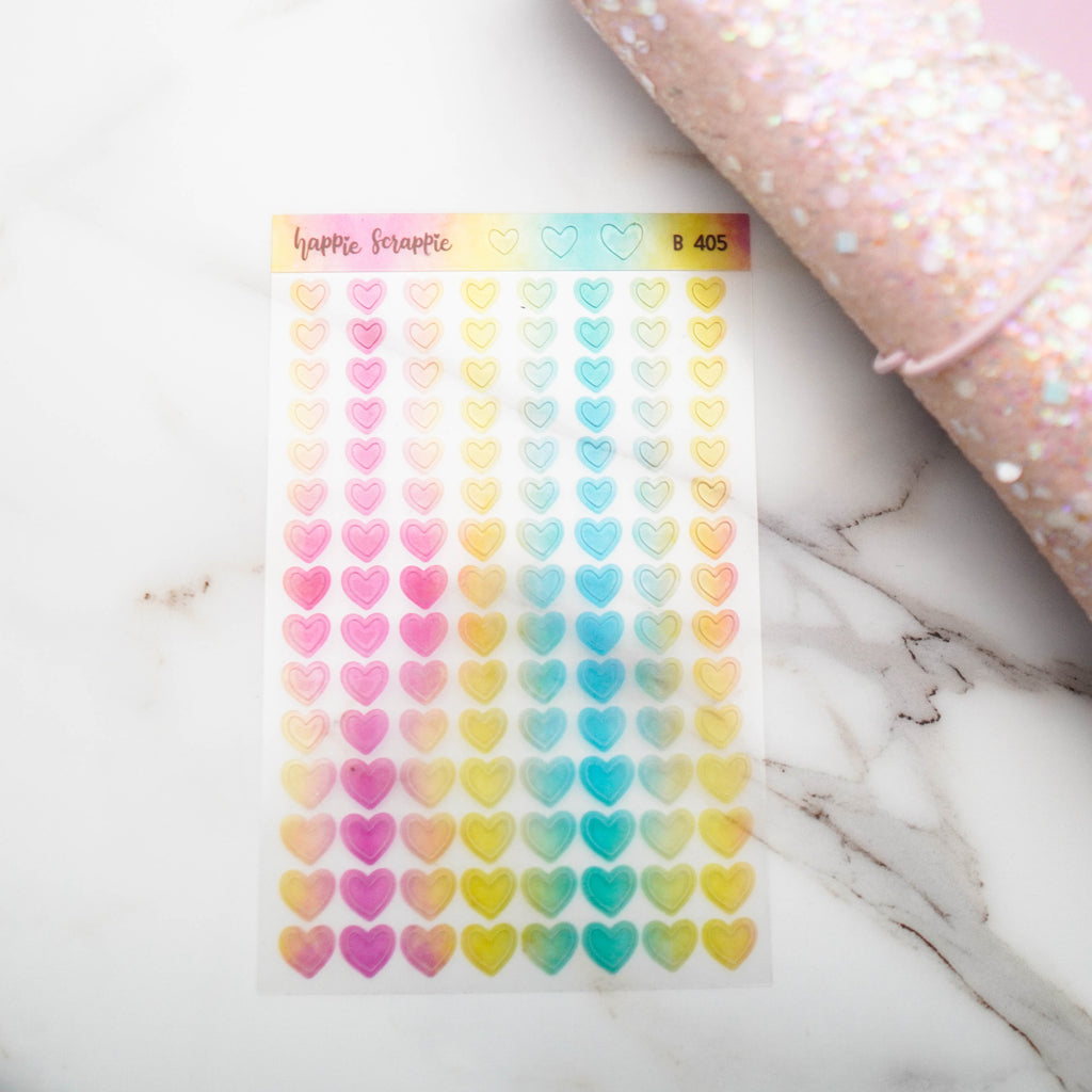 Planner Stickers : Foodie's Delight  // Semi-Transparent Tiny Rainbow Stickers