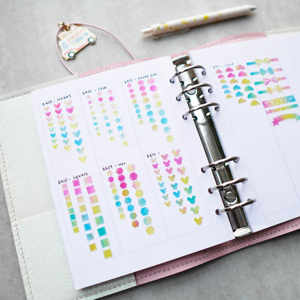 Planner Stickers : Foodie's Delight  // Semi-Transparent Tiny Rainbow Stickers