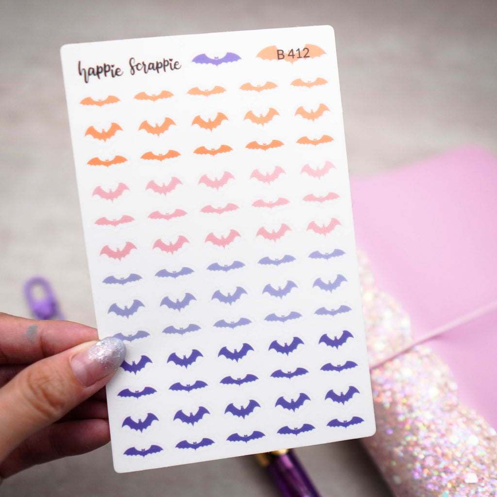 Clear Stickers : Happie Halloween // Tiny Bats (B412)