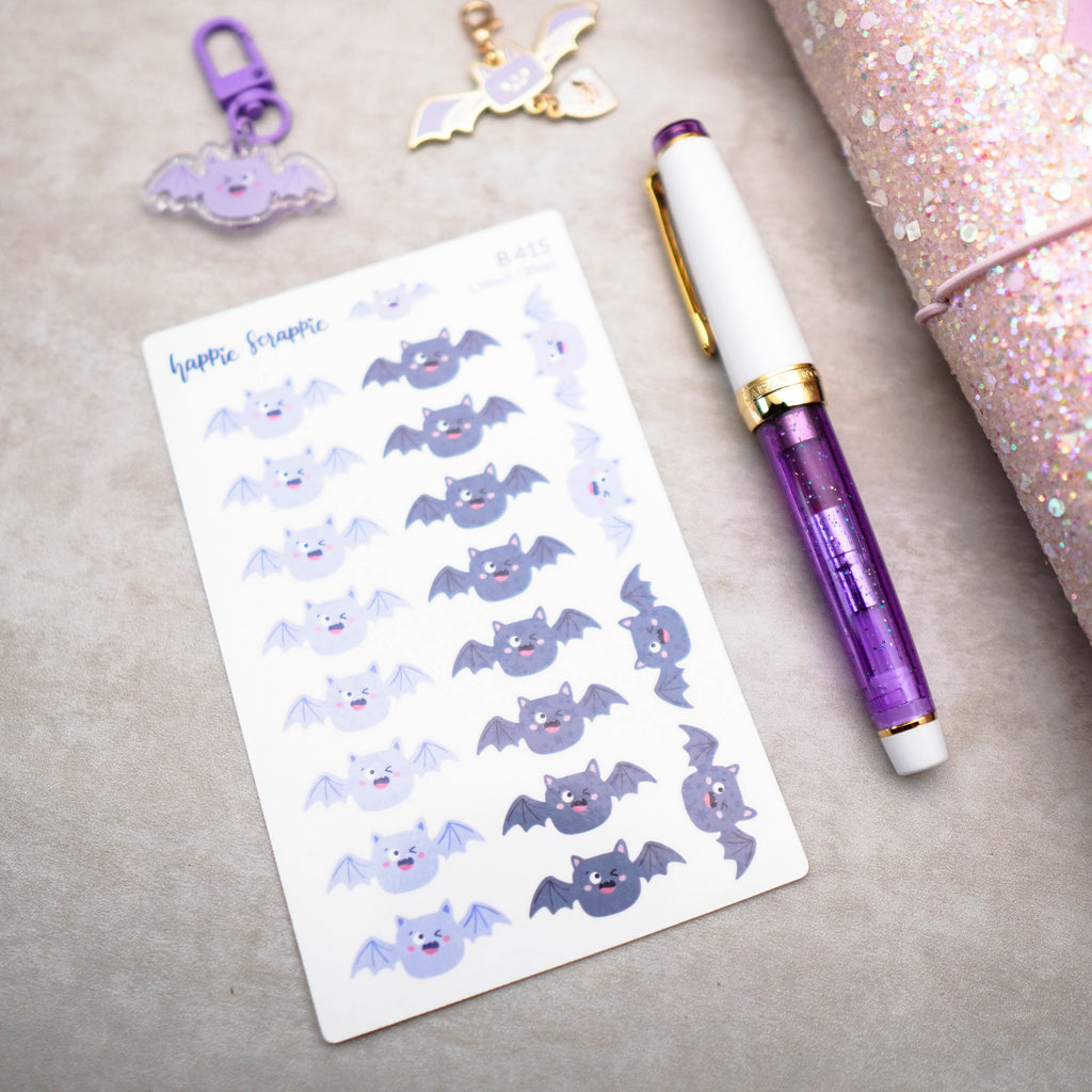 Planner Stickers : Happie Halloween // Bat Headers - 30mm (B415)