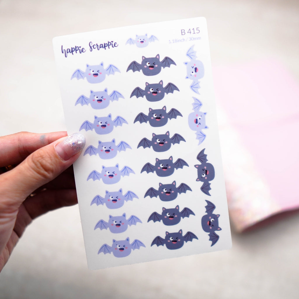 Planner Stickers : Happie Halloween // Bat Headers - 30mm (B415)