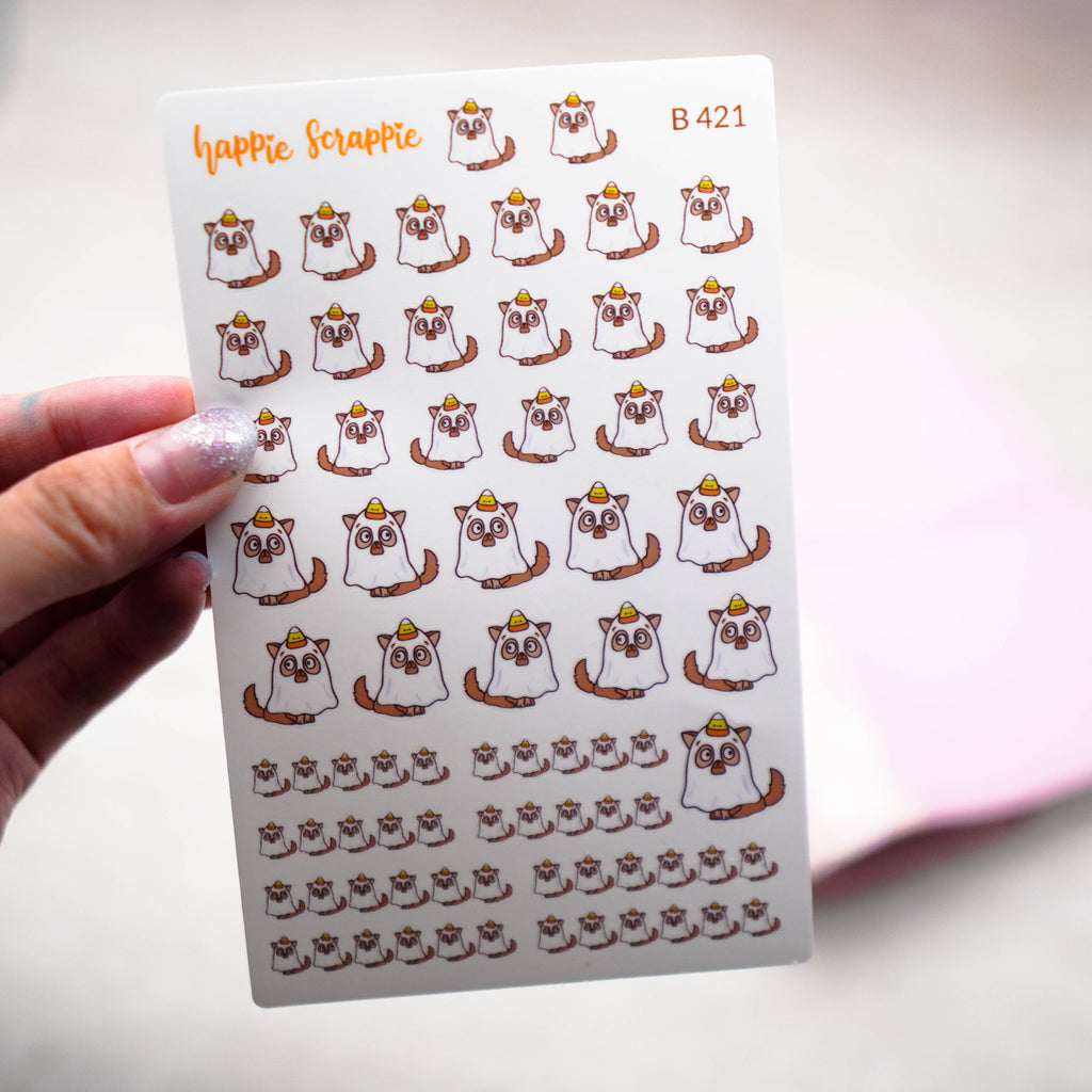 Planner Stickers : Happie Halloween // Doggie Ghost (B421)