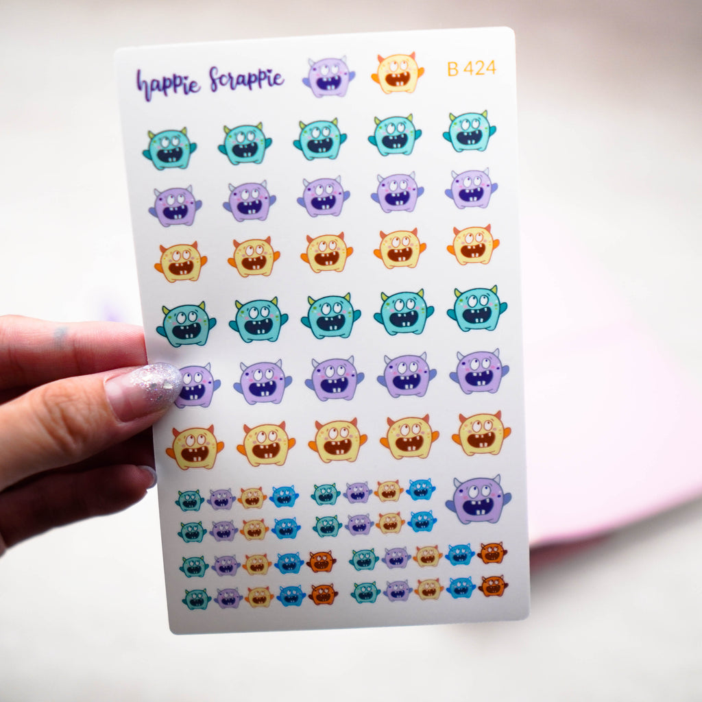 Planner Stickers : Happie Halloween // Colorful Monster (B424)