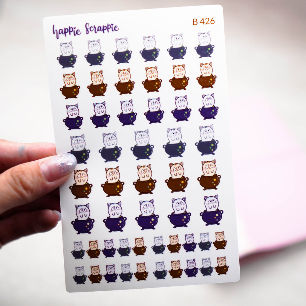 Planner Stickers : Happie Halloween // Hocus Pocus Kitty (B426)