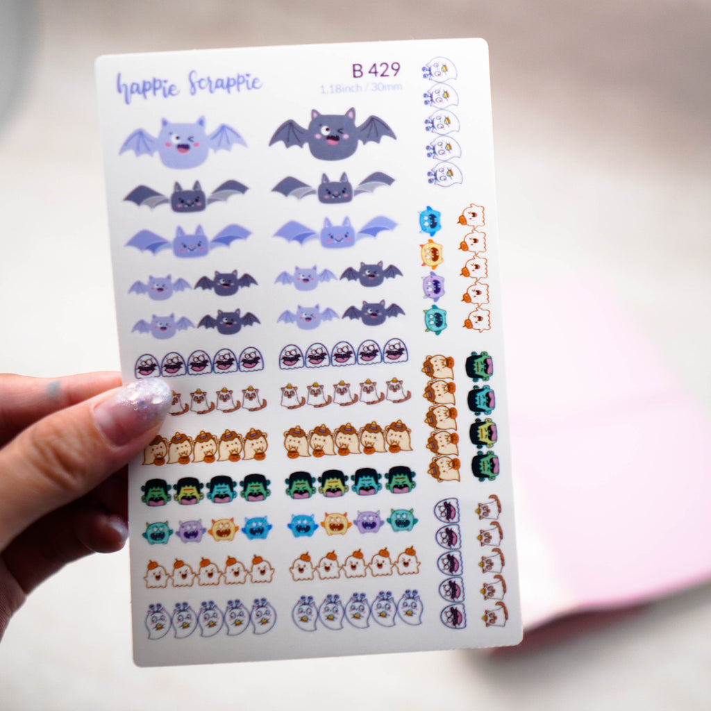 Planner Stickers : Happie Halloween // All the Headers - 30mm (B429)