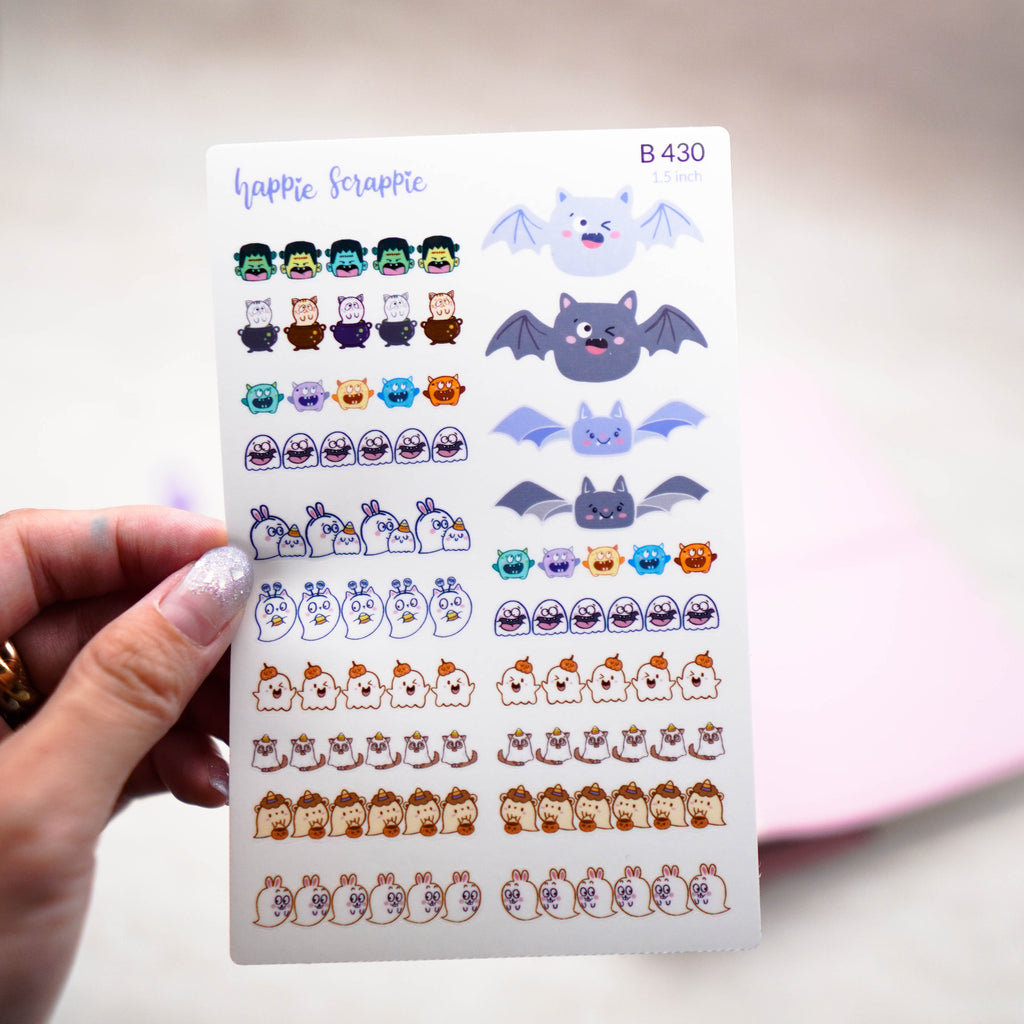 Planner Stickers : Happie Halloween // All the Headers - 1.5inch (B430)