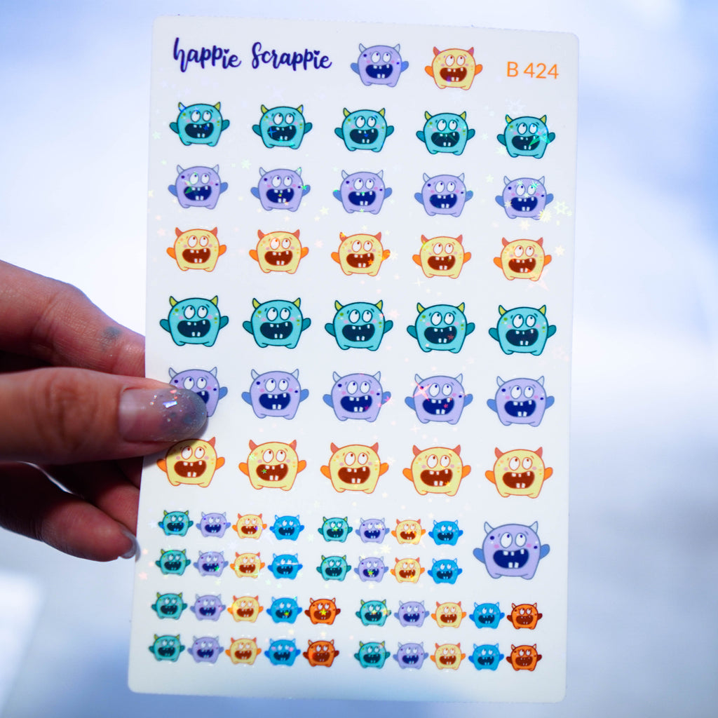 Planner Stickers : Happie Halloween // Colorful Monster (B424)