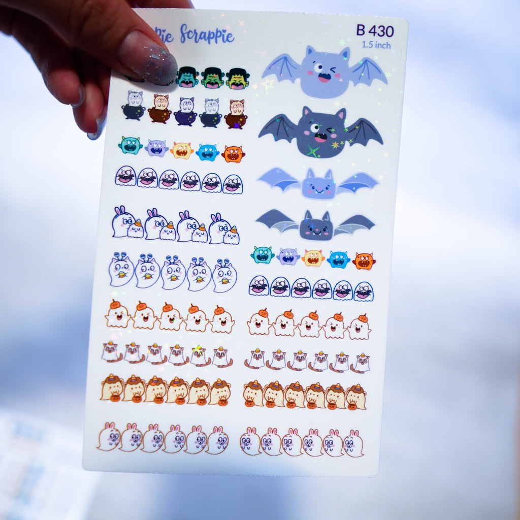 Planner Stickers : Happie Halloween // All the Headers - 1.5inch (B430)