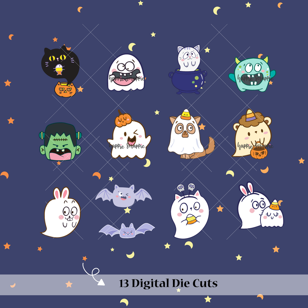 DIGITAL DOWNLOAD! - No Physical Product : Happie Halloween Themed Digital Die Cut