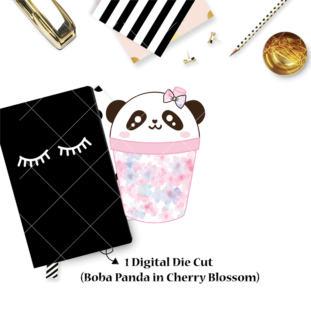 DIGITAL DOWNLOAD! - No Physical Product : Boba Panda / Cherry Blossom