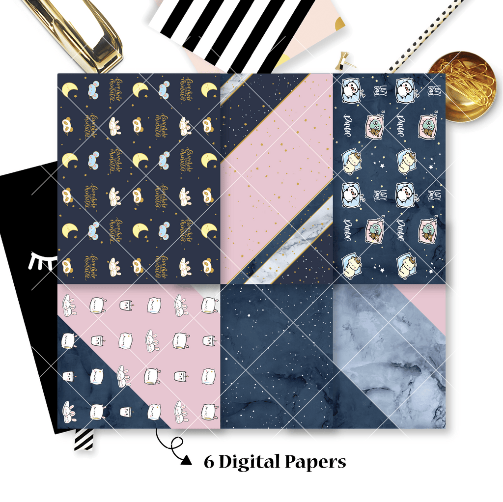 DIGITAL PAPERS - No Physical Product : Me Time Themed Digital Papers