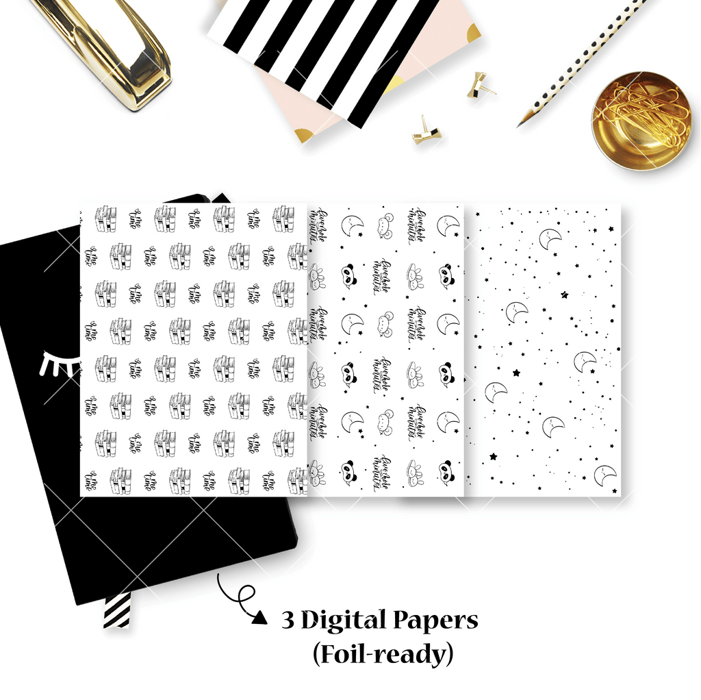 DIGITAL PAPERS - No Physical Product : Me Time Themed Digital Papers