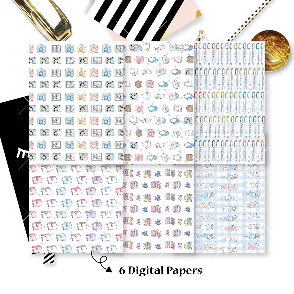 DIGITAL PAPERS - No Physical Product : My Favourite Things Themed Digital Papers