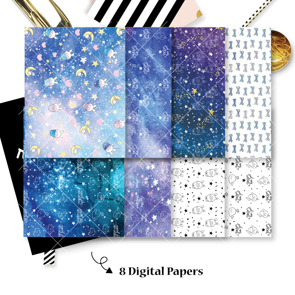 DIGITAL PAPERS - No Physical Product : Constellation Themed Digital Papers