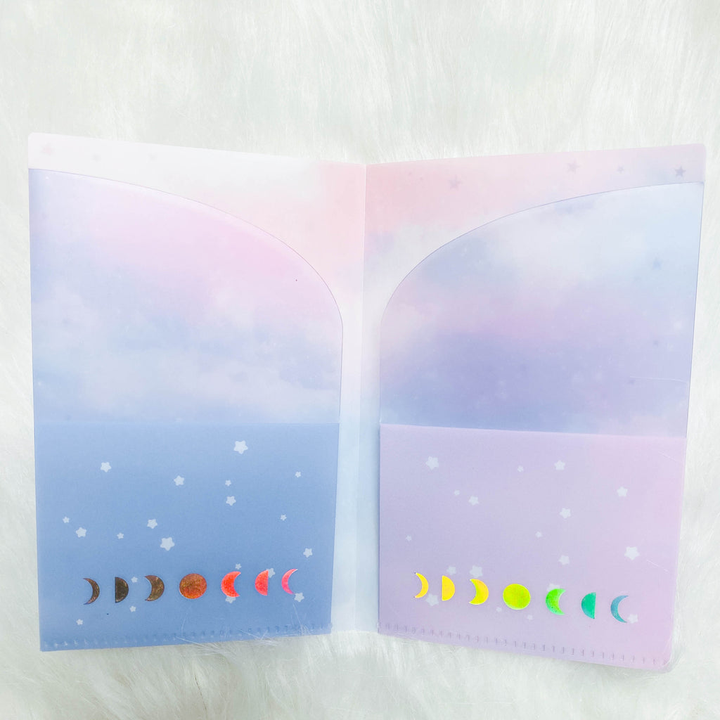 Regular Sticker Folder : Moon & Stars Storage Folder (Holo Silver Foiled)