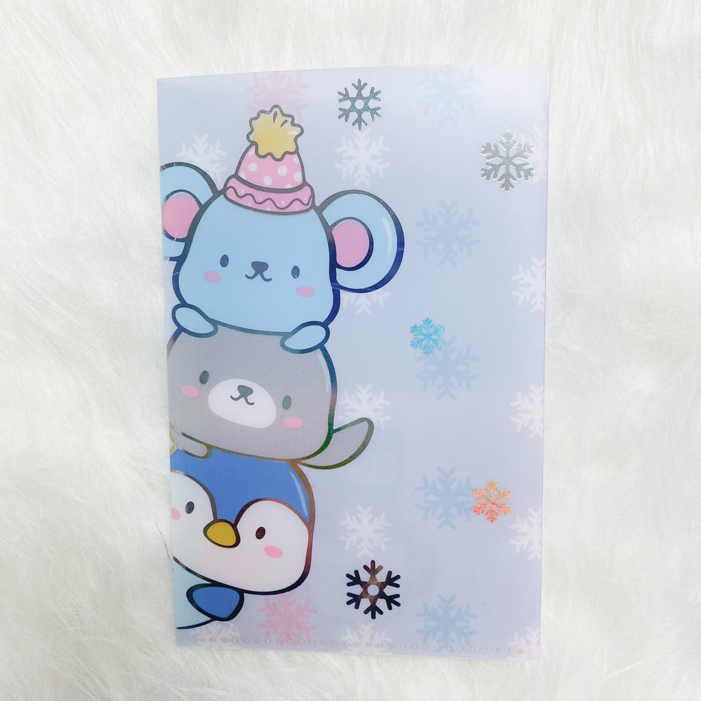 Regular Sticker Folder : Cozy Winter Animals Storage Folder (Holo Silver Foiled)