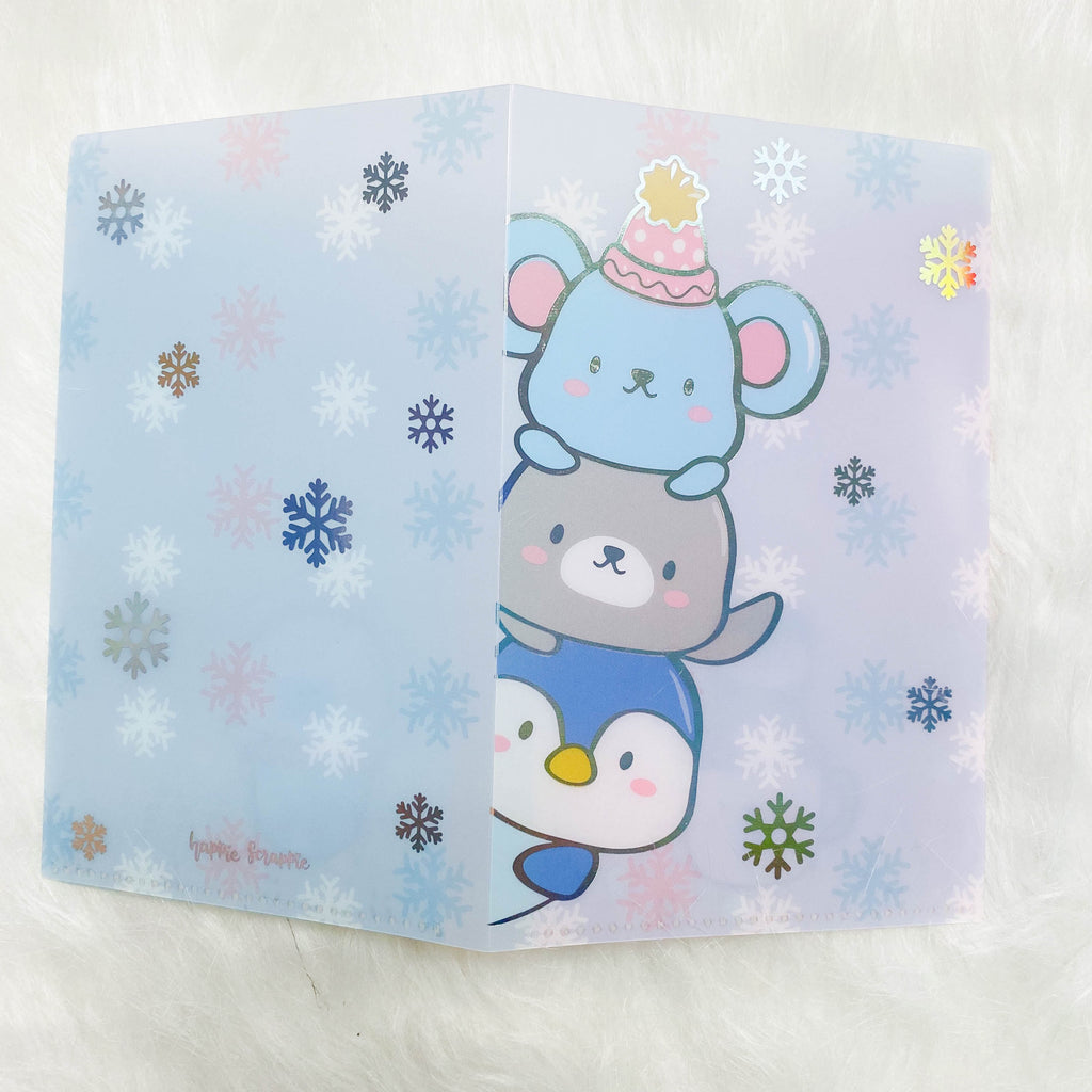 Regular Sticker Folder : Cozy Winter Animals Storage Folder (Holo Silver Foiled)