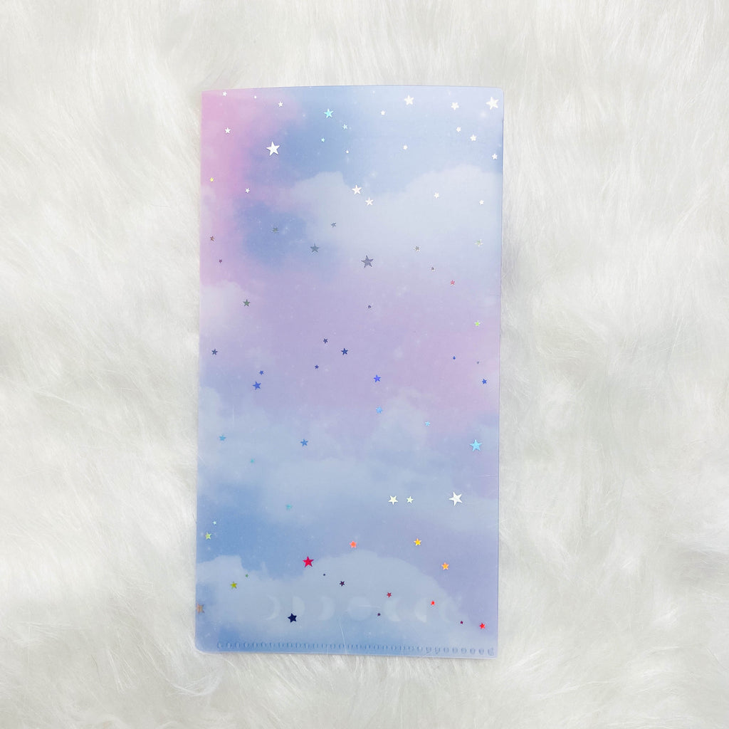 Hobo Weeks Sticker Folder : Moon & Stars Storage Folder (Holo Silver Foiled)