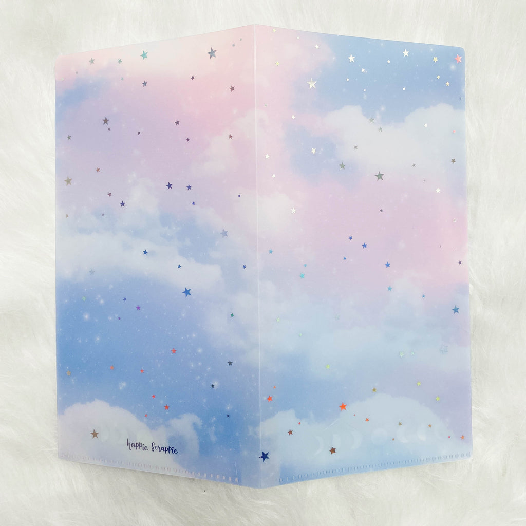 Hobo Weeks Sticker Folder : Moon & Stars Storage Folder (Holo Silver Foiled)