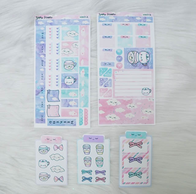 Hobonichi Weeks Sticker Kit - Pink Sleepy Cloud // H005