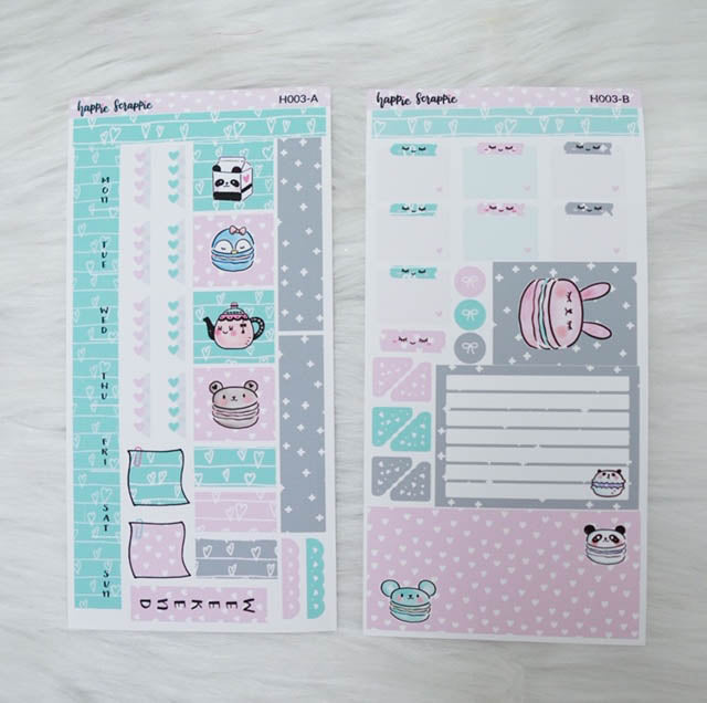 Hobonichi Weeks Sticker Kit - Animal Macarons // H003