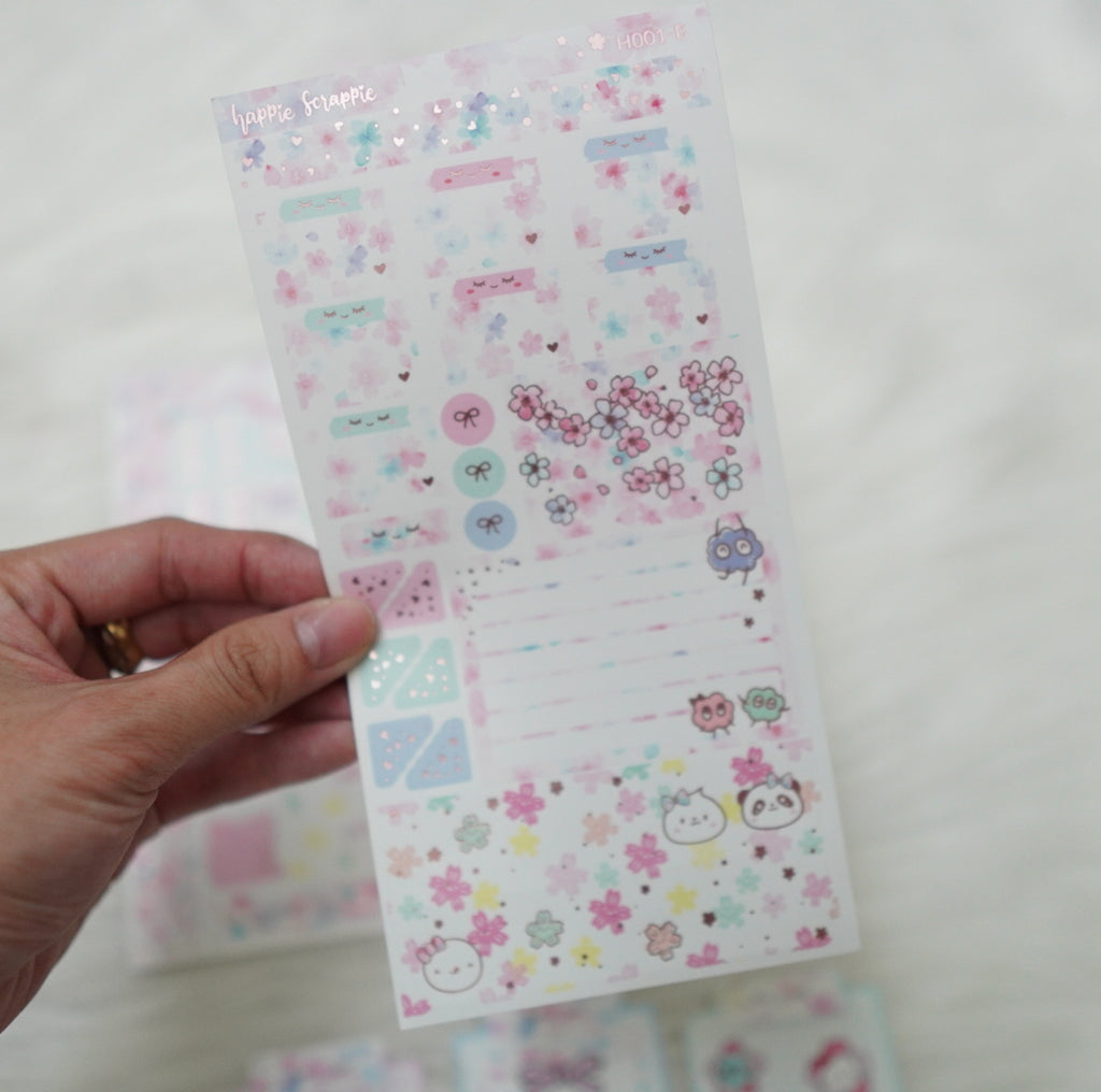 Hobonichi Weeks Sticker Kit - Blossom // H001 - Foiled Stickers