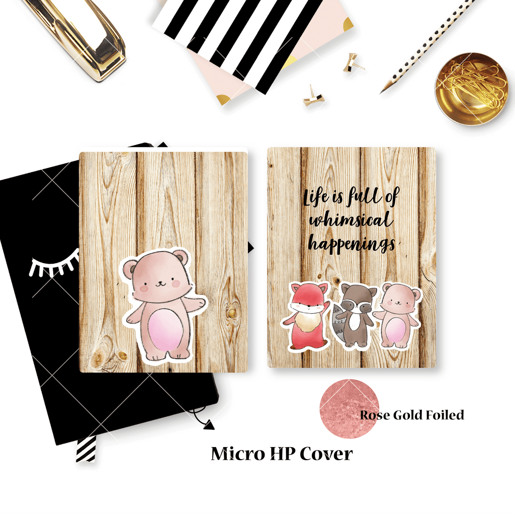 Planner Cover :  Whimsical Forest Critters (Rose Gold Foiled)