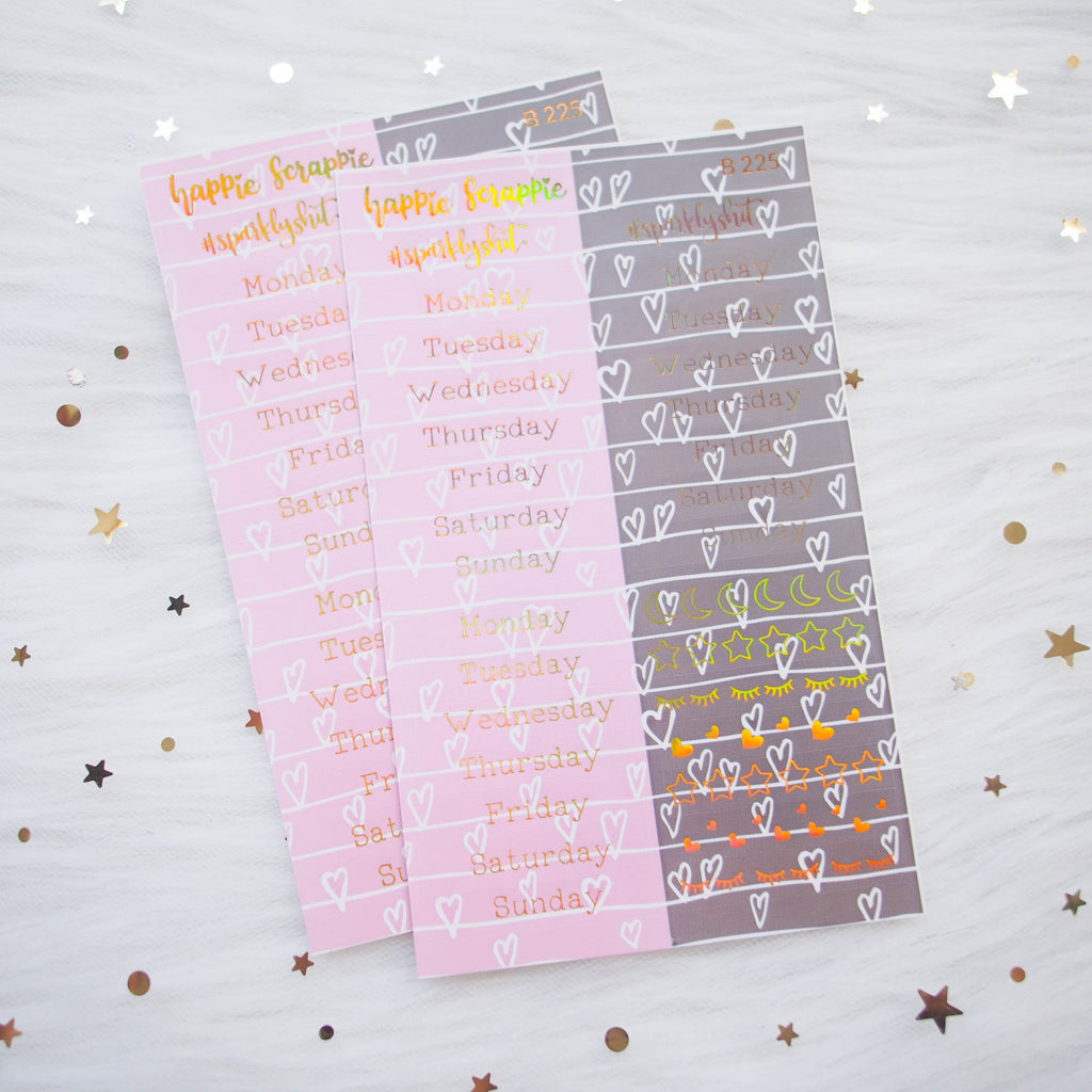 Planner Stickers : Skinny Date Cover // You Are Just My Type (2 Foiled sheets) (B225)