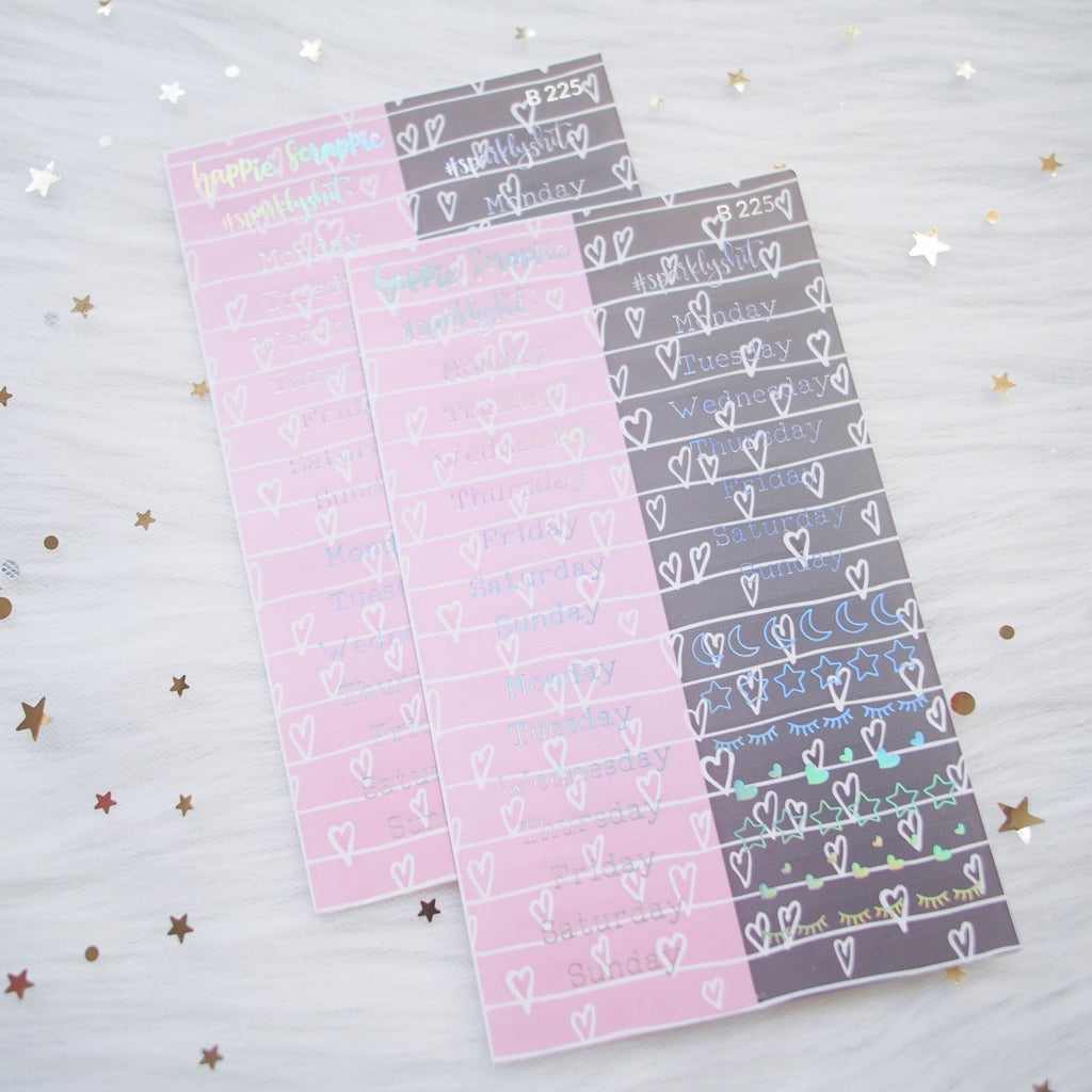 Planner Stickers : Skinny Date Cover // You Are Just My Type (2 Foiled sheets) (B225)