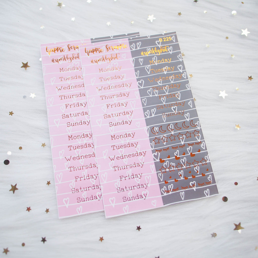 Planner Stickers : Skinny Date Cover // You Are Just My Type (2 Foiled sheets) (B225)