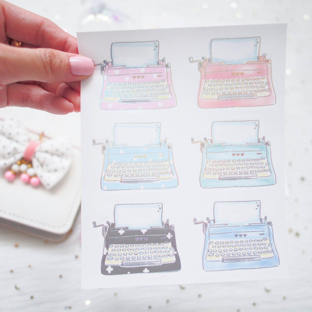 Foiled Stickers : Typewriter