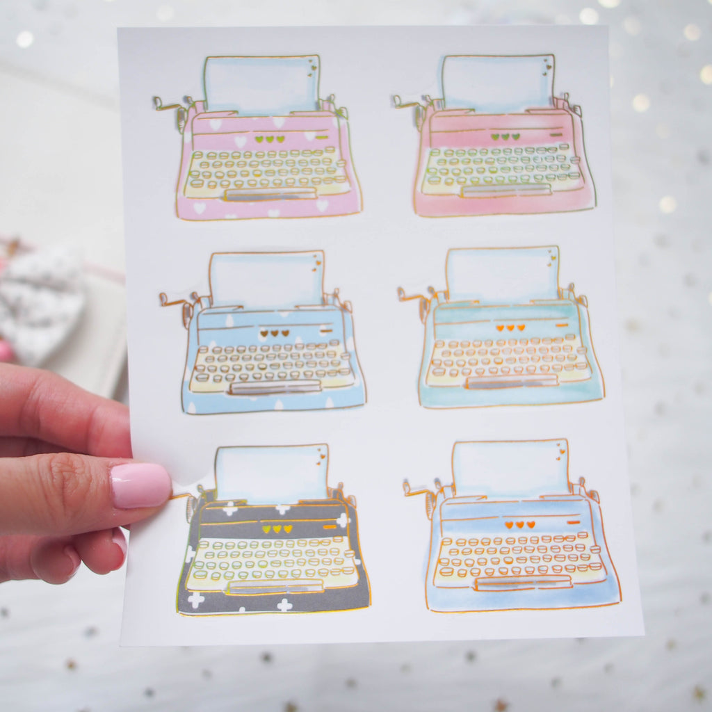 Foiled Stickers : Typewriter