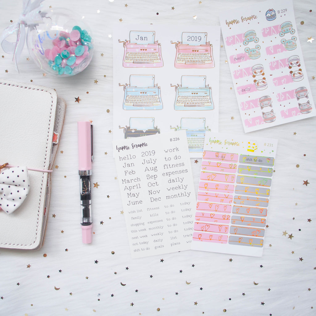 Planner Stickers : You Are Just My Type - Foiled Macaron Tabs (B229)