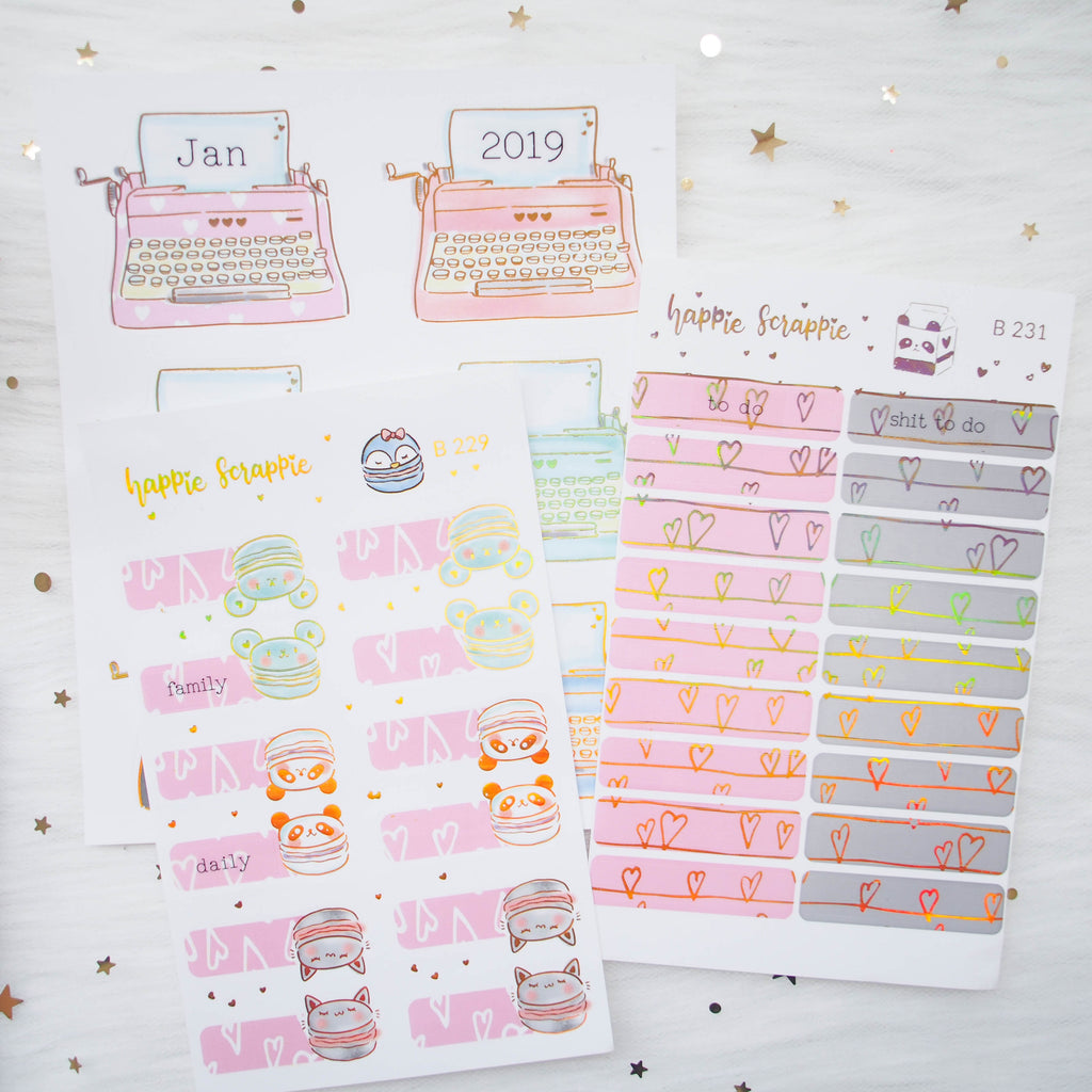 Planner Stickers : You Are Just My Type - Foiled Deco Header (B231)