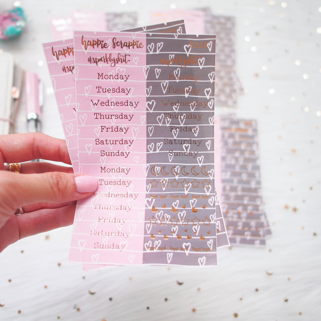 Planner Stickers : Skinny Date Cover // You Are Just My Type (2 Foiled sheets) (B225)