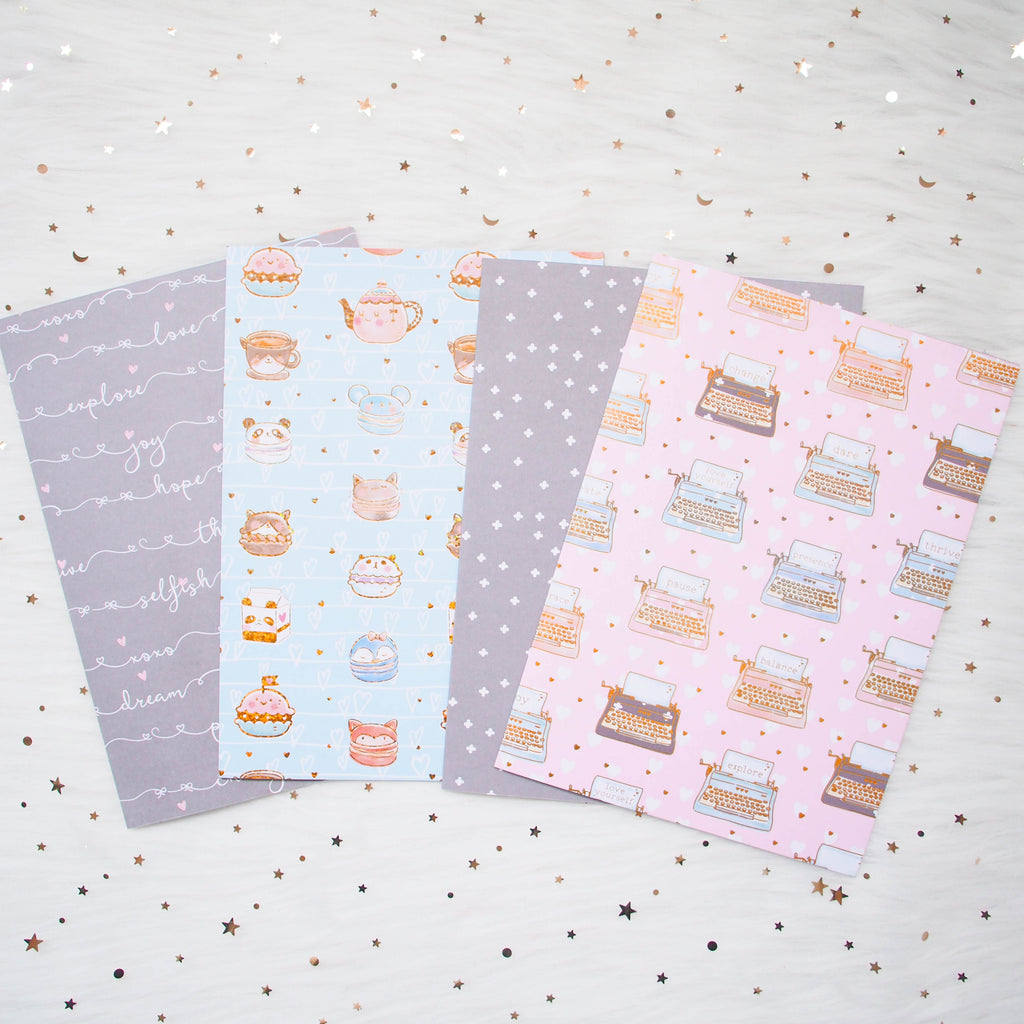 Pattern Papers : Holo Gold Foiled // You Are Just My Type (Set of 4)