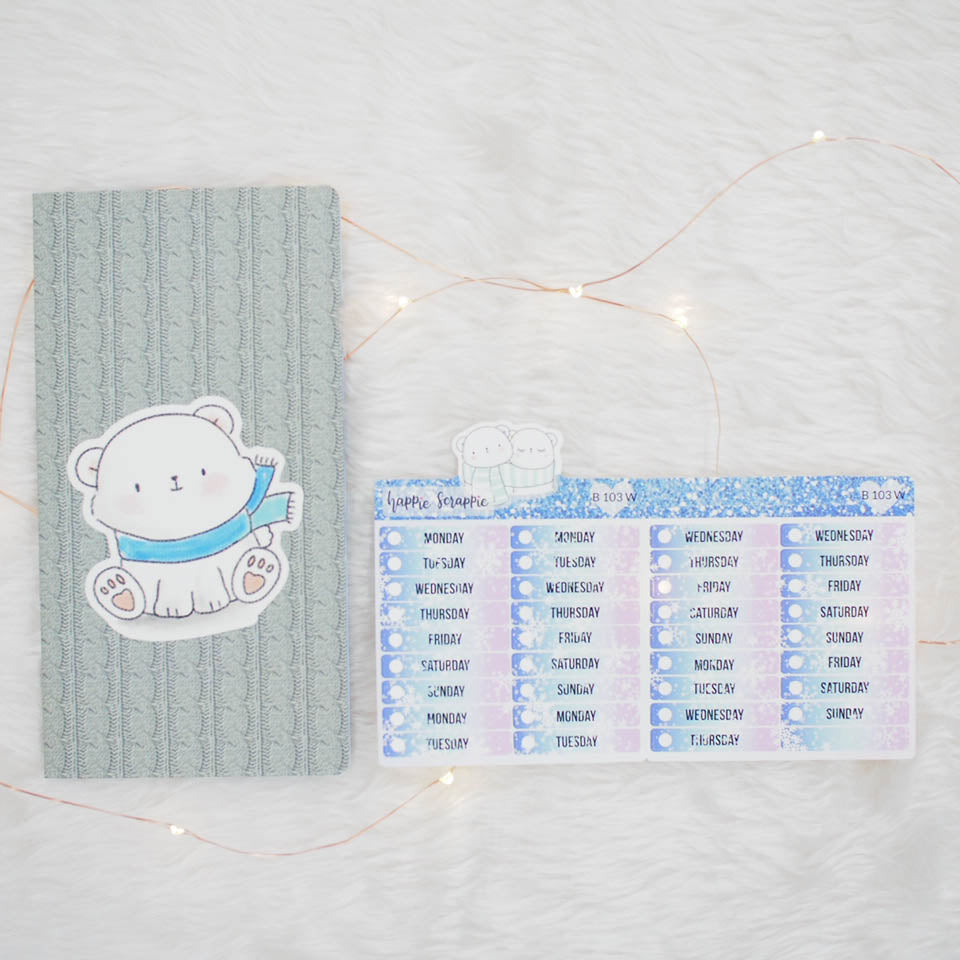 Travel Notebook (TN-Standard) - Cozy Bear (Vertical Weekly) + Date Covers - Collabs with Annie Plans Printables