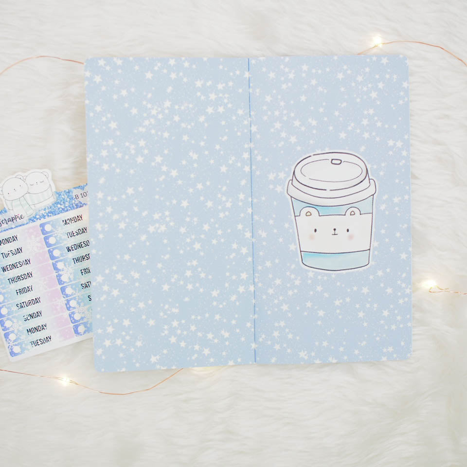 Travel Notebook (TN-Standard) - Cozy Bear (Vertical Weekly) + Date Covers - Collabs with Annie Plans Printables