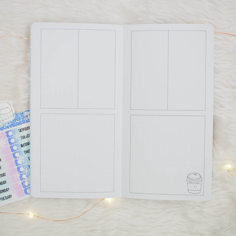 Travel Notebook (TN-Standard) - Cozy Bear (Vertical Weekly) + Date Covers - Collabs with Annie Plans Printables