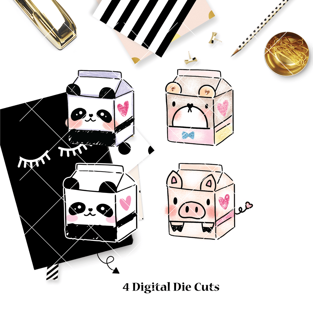 DIGITAL DOWNLOAD! - No Physical Product : You Are Just My Type Themed/ GLITTERED Animal Milk