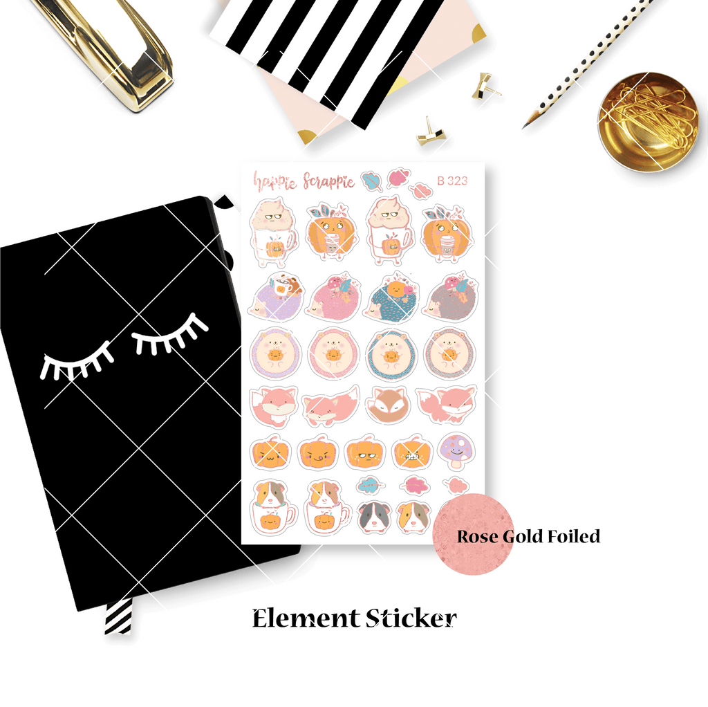 Planner Stickers : Warm & Fuzzy // Foiled Elements 1 (B323)