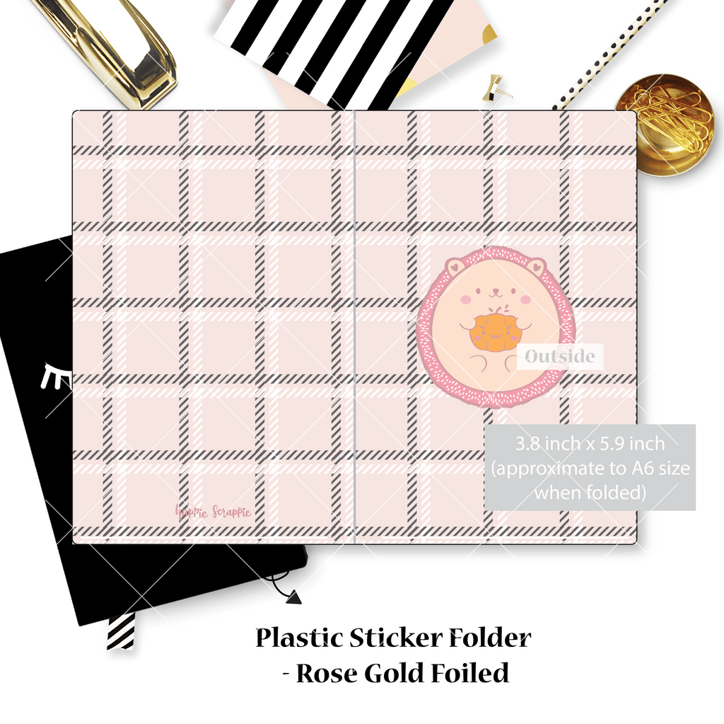 Regular Sticker Folder : Warm & Fuzzy // Hedgehog Sticker Storage Folder (Rose Gold Foiled)