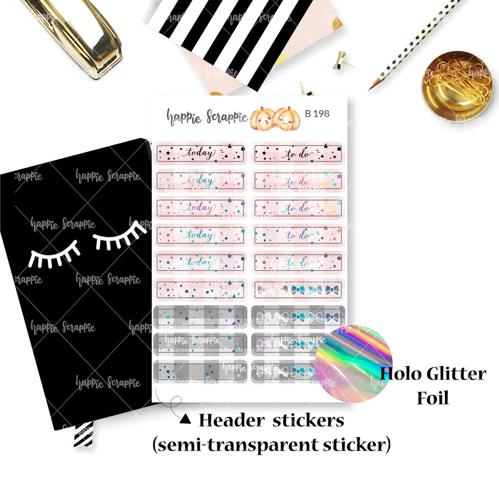 Planner Stickers : Sweater Weather - Holo Glitter Foiled Header (B198)