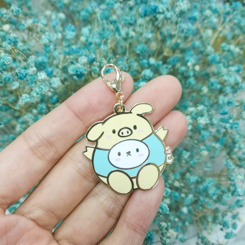 Dangling Charm : Cutie Patootie // Teal Piggie