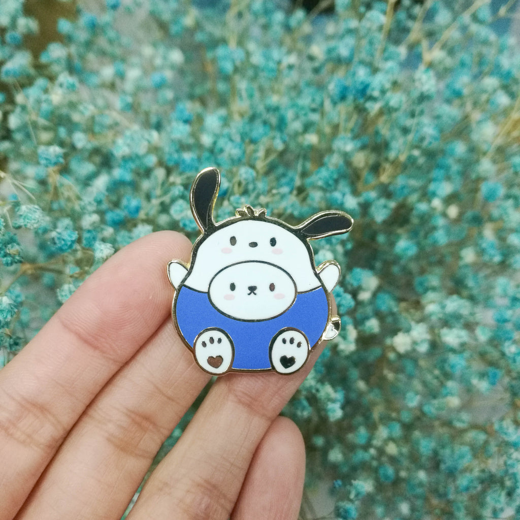 Pins : Cutie Patootie // Blue Shirt Dog //  Magnetic Backing