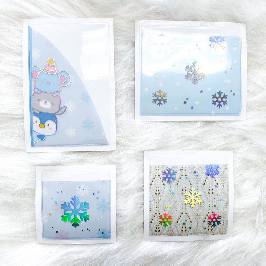 Stickie Pockets : Cozy Winter //Holo Silver Foil (Set of 4)